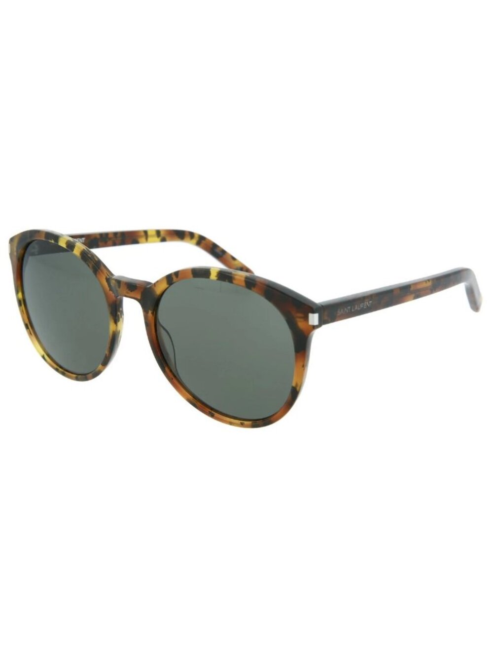 New Saint Laurent Women's Sunglasses Round Oval Acetate Frame Avana Avana Grey